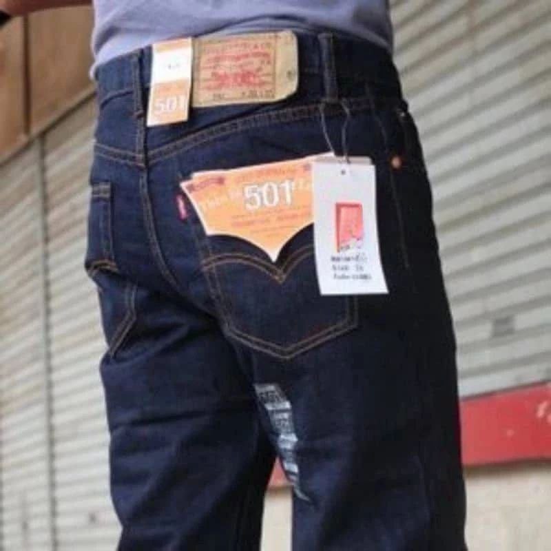 Men's Straight Cut Long Jeans Five 01 (Button) High Quality Jeans kain