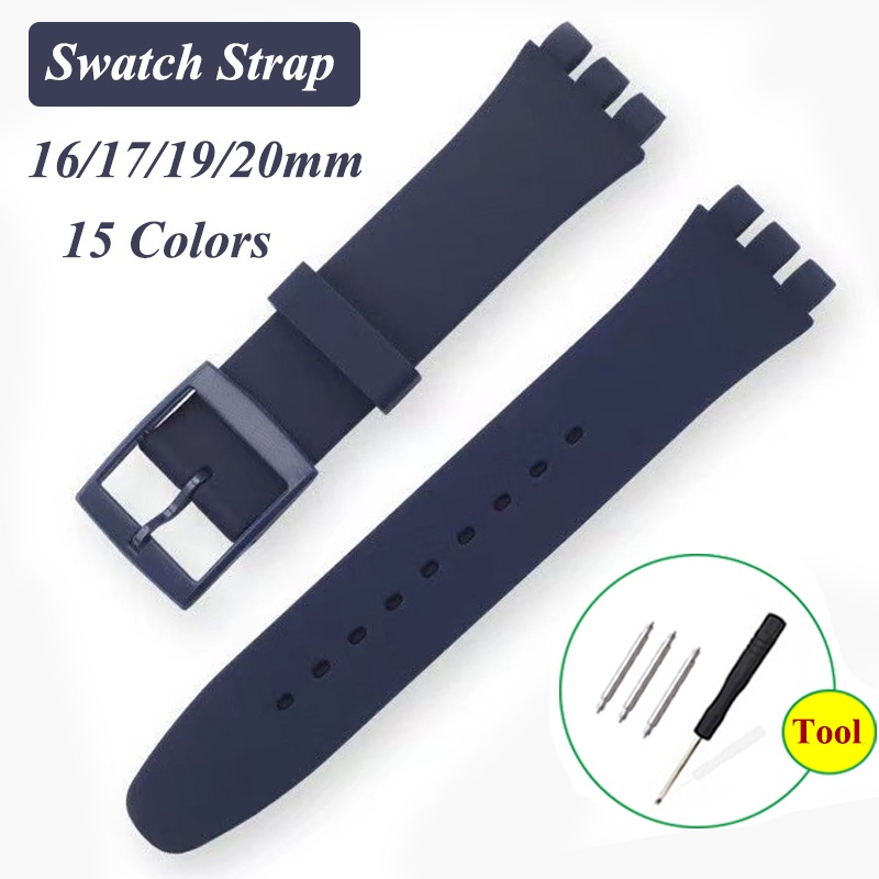 Watch Strap Rubber for Swatch Strap Colorful Silicone Wristband Bracelet for Swatch Accessories 16mm 17mm 19mm 20mm Strap Replacement