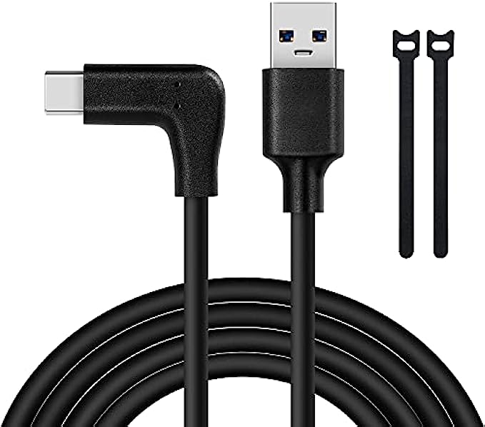 Deegotech Link Cable 10ft for Quest 2, USB 3.0 to USB C Cable High Speed Data Transfer &amp; 3A Fast Charger Compatible with Meta/Oculus Quest 2 VR Headset Accessories Gaming PC Steam VR-Black