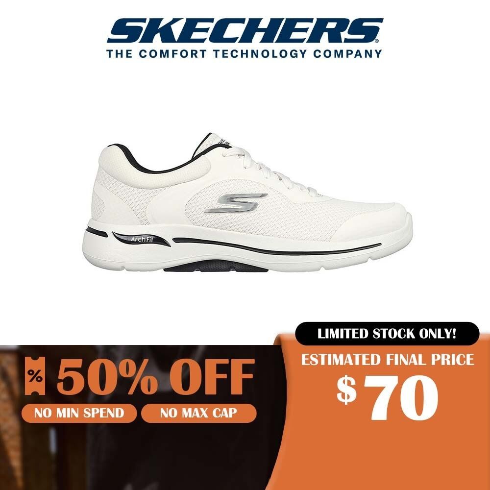 Skechers Online Exclusive Men GOwalk Arch Fit Overview Walking Shoes - 216261-WTBK Arch Fit, Comfort Pillar  Live_50